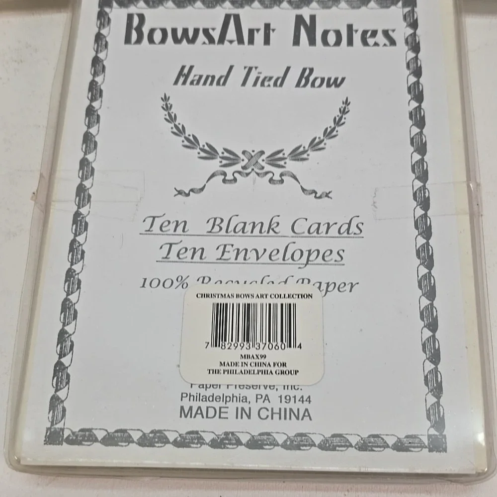 BowsArt 10 Blank Cards w/Envelopes &‎ Hand Tied Bows Lot Of 5 Packs
